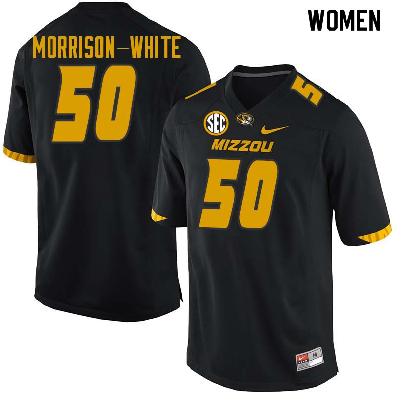Women #50 Hyrin Morrison-White Missouri Tigers College Football Jerseys Sale-Black